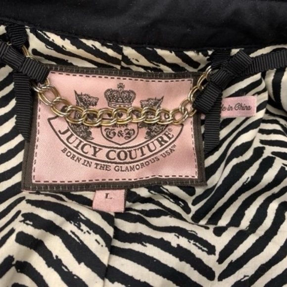 Juicy Couture Black Wool Toggle Peacoat Sz Lg - Picture 4 of 4